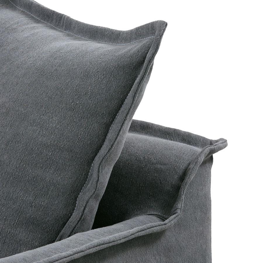 The Cloud Single Seater with Slate Slipcover By Black Mango