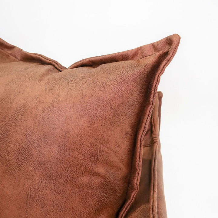 The Cloud Single Seater with Tan Leatherette Slipcover By Black Mango Interiors