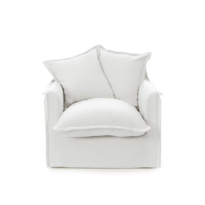 The Cloud Single Seater with White Slipcover By Black Mango
