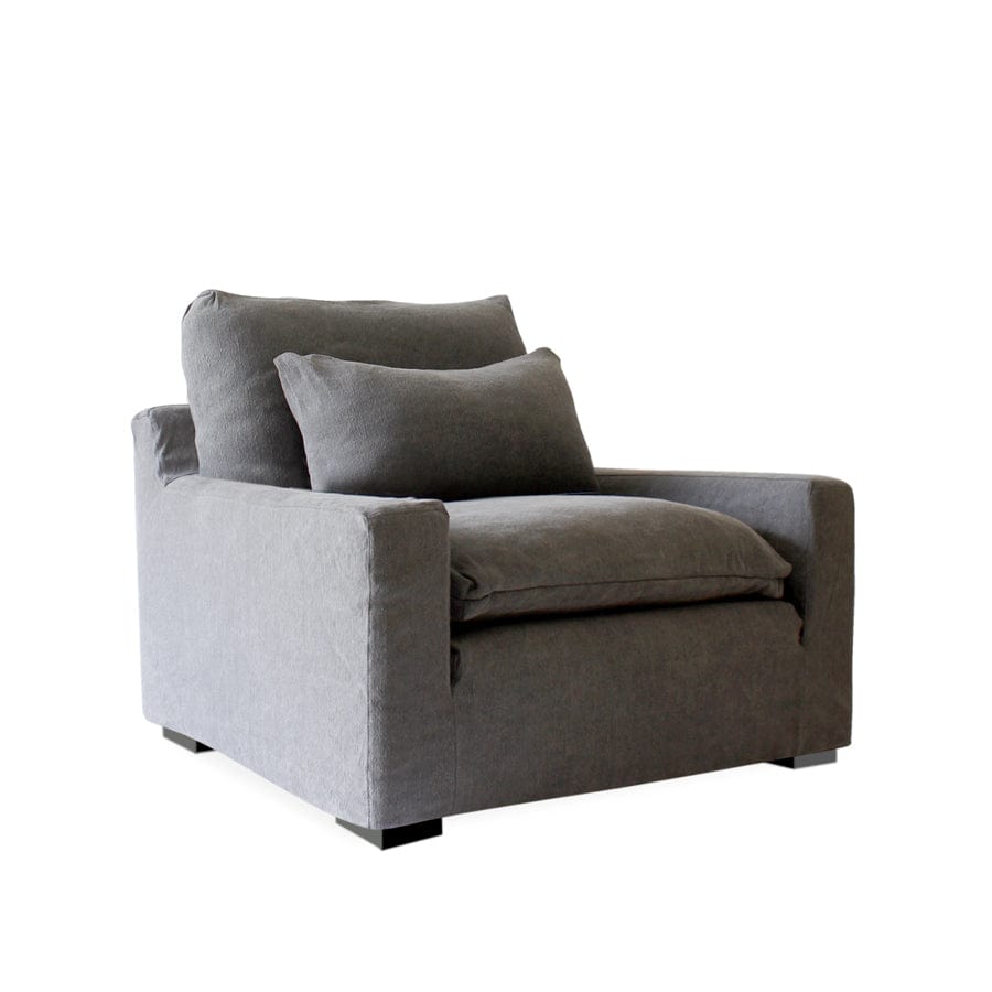 The Haven Single Seater with Slate Slipcover By Black Mango