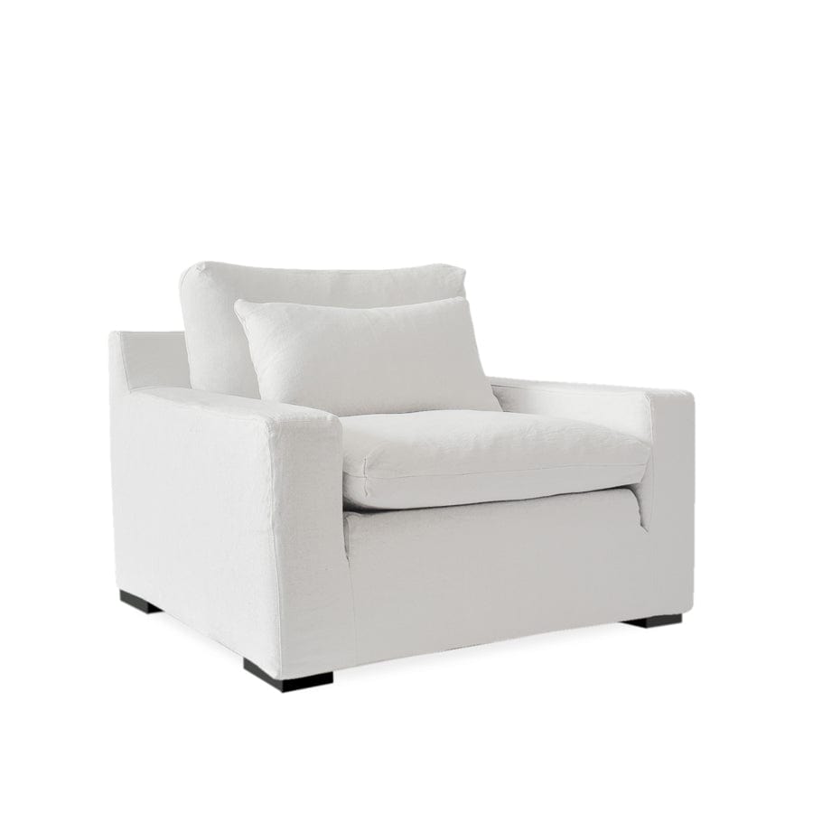 The Haven Single Seater with White Slipcover By Black Mango