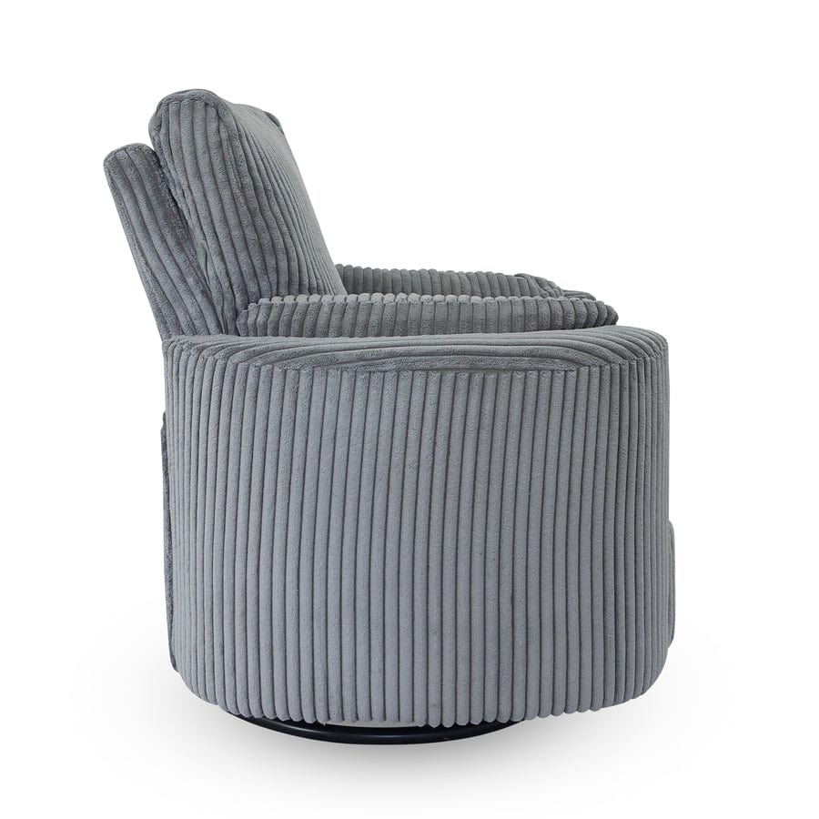 The Hug Swivel Recliner Chair Grey By Black Mango