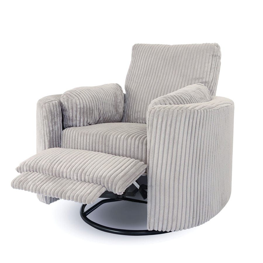 The Hug Swivel Recliner Chair Light Grey By Black Mango Interiors