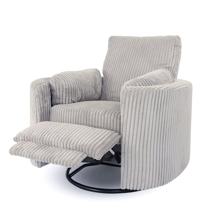 The Hug Swivel Recliner Chair Light Grey By Black Mango Interiors
