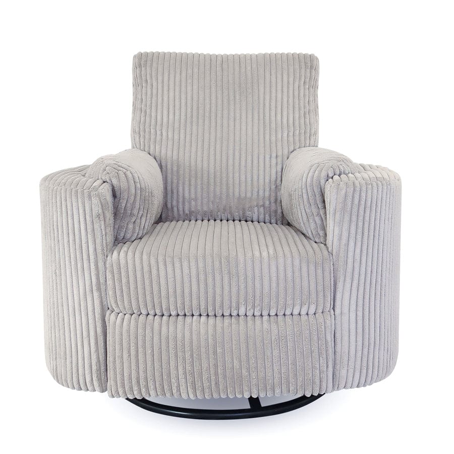 The Hug Swivel Recliner Chair Light Grey By Black Mango Interiors