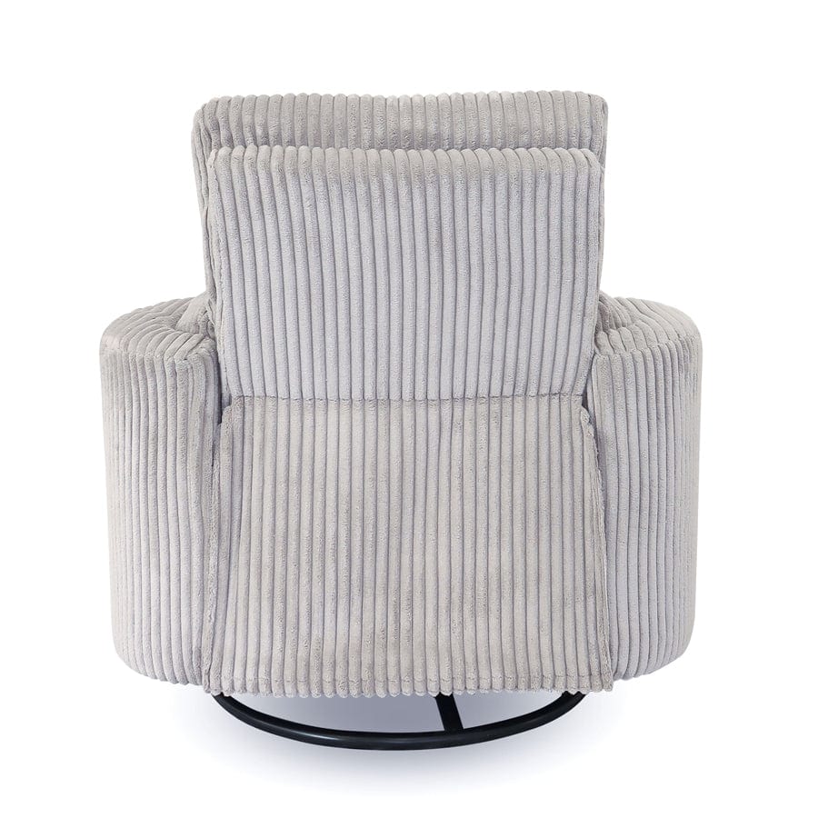 The Hug Swivel Recliner Chair Light Grey By Black Mango Interiors
