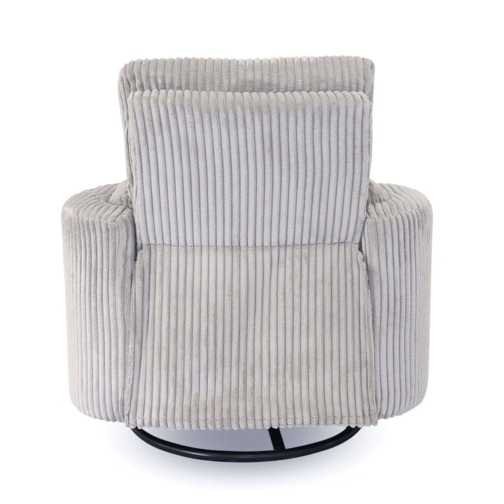 The Hug Swivel Recliner Chair Light Grey By Black Mango Interiors