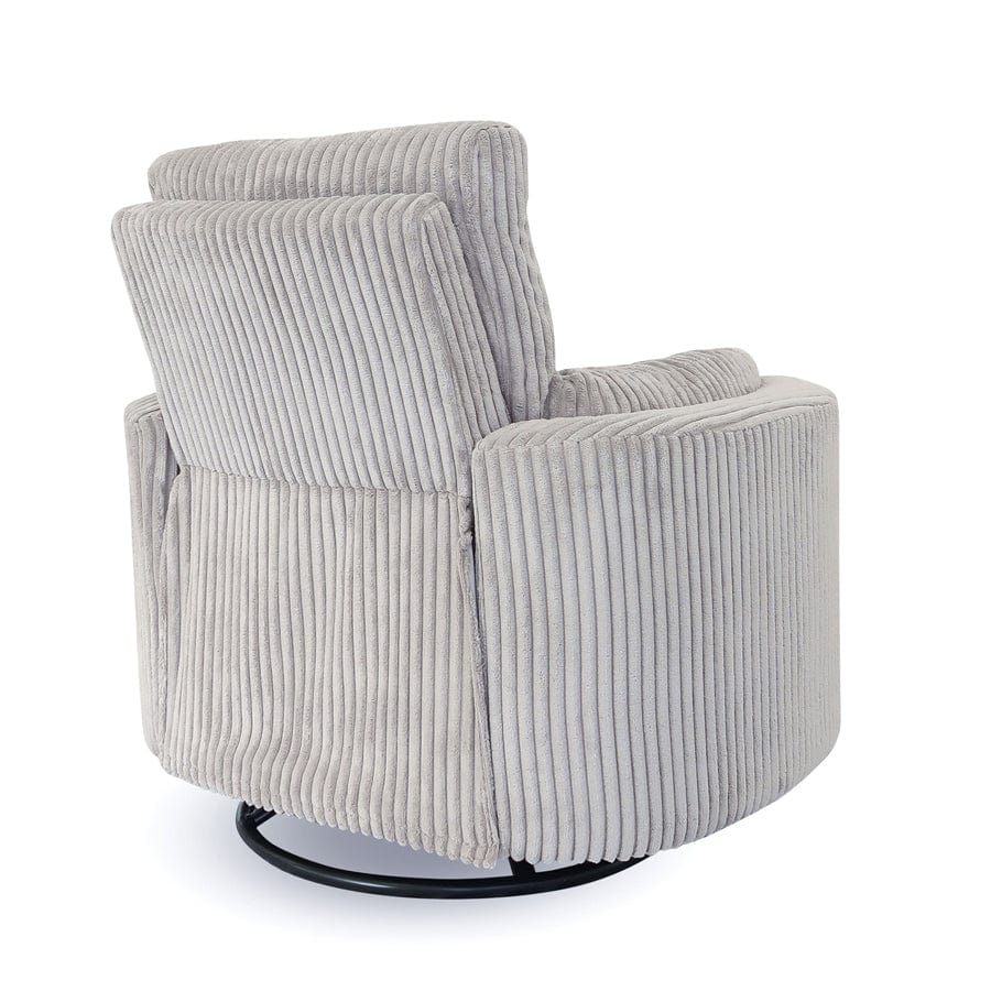 The Hug Swivel Recliner Chair Light Grey By Black Mango Interiors