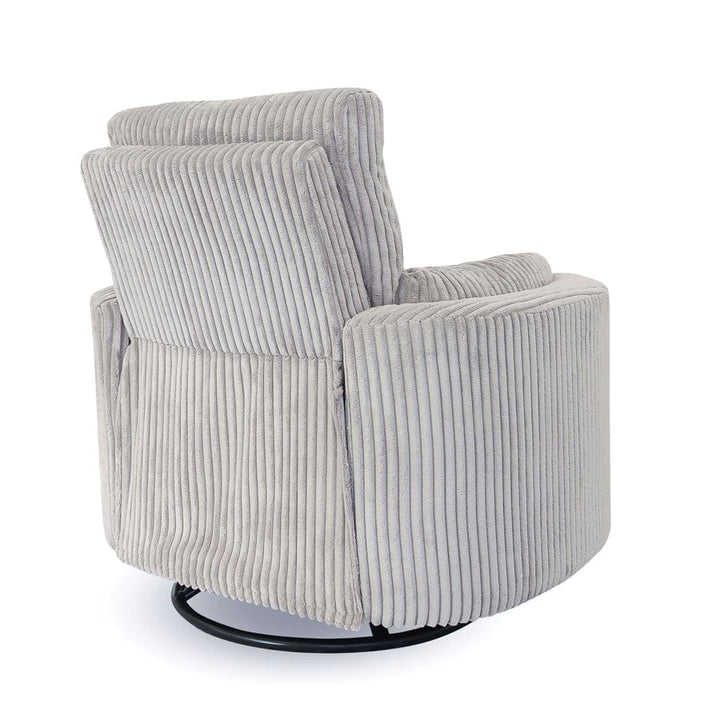 The Hug Swivel Recliner Chair Light Grey By Black Mango Interiors