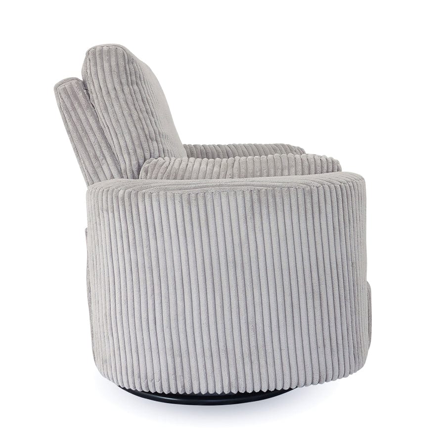 The Hug Swivel Recliner Chair Light Grey By Black Mango Interiors
