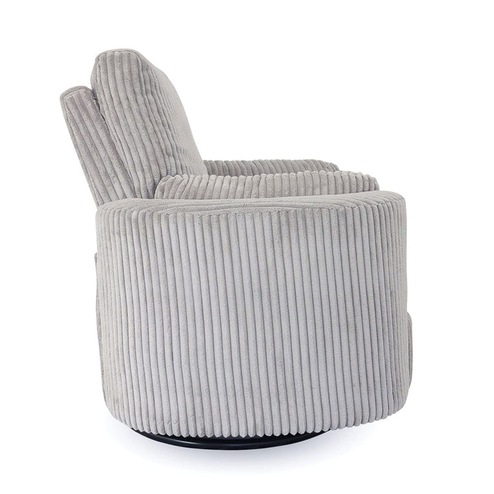The Hug Swivel Recliner Chair Light Grey By Black Mango Interiors