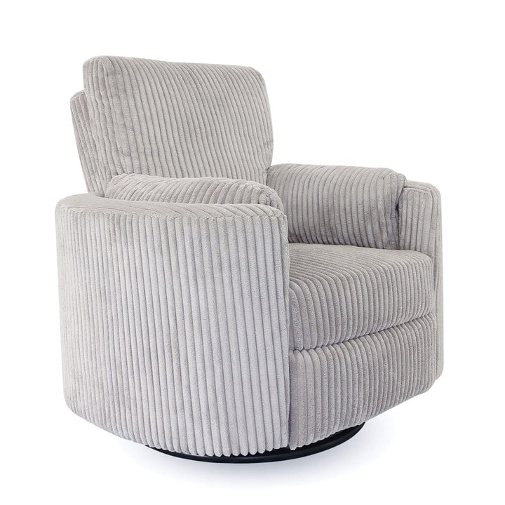 The Hug Swivel Recliner Chair Light Grey By Black Mango Interiors