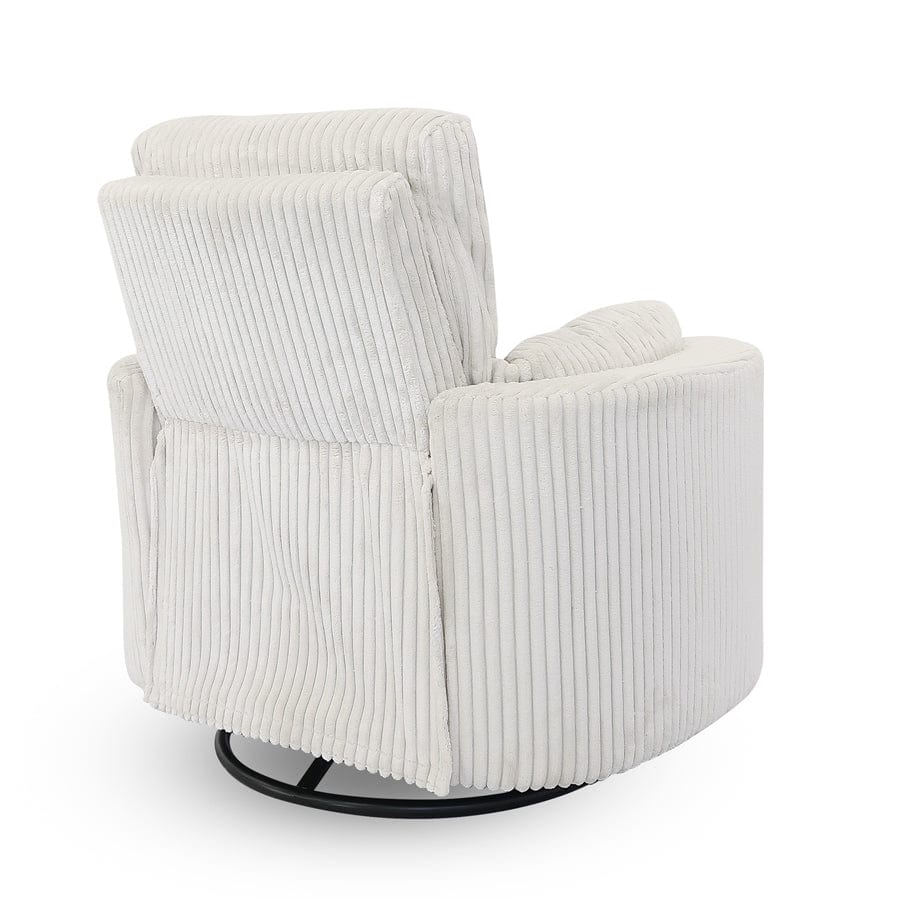 The Hug Swivel Recliner Chair Off White By Black Mango