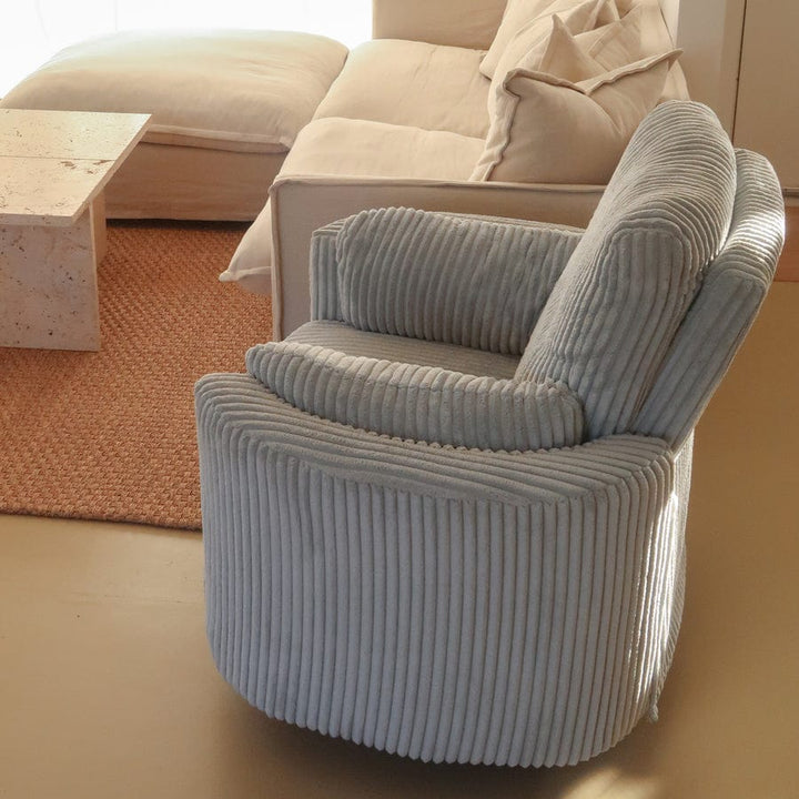 The Hug Swivel Recliner Chair Sea By Black Mango Interiors